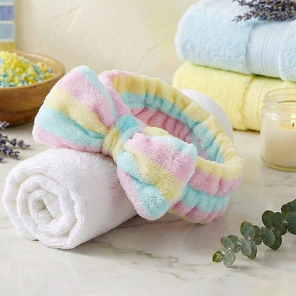 Bandeau Spa Harmony en Polaire à Rayures Pastel