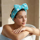 Bandeau Spa Willow à Pois en Polaire Turquoise