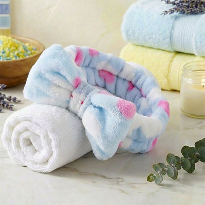 Bandeau Spa en Polaire Lapin Candy Bunny Bleu