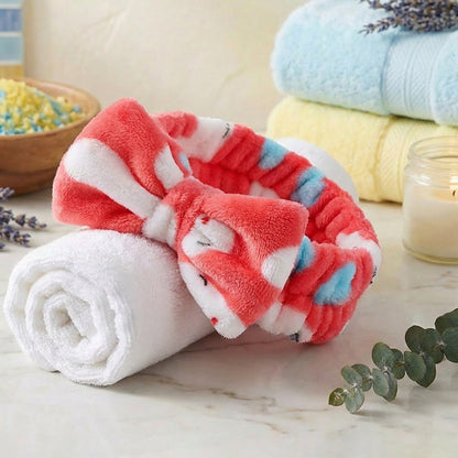 Bandeau Spa en Polaire Lapin Candy Bunny Rouge