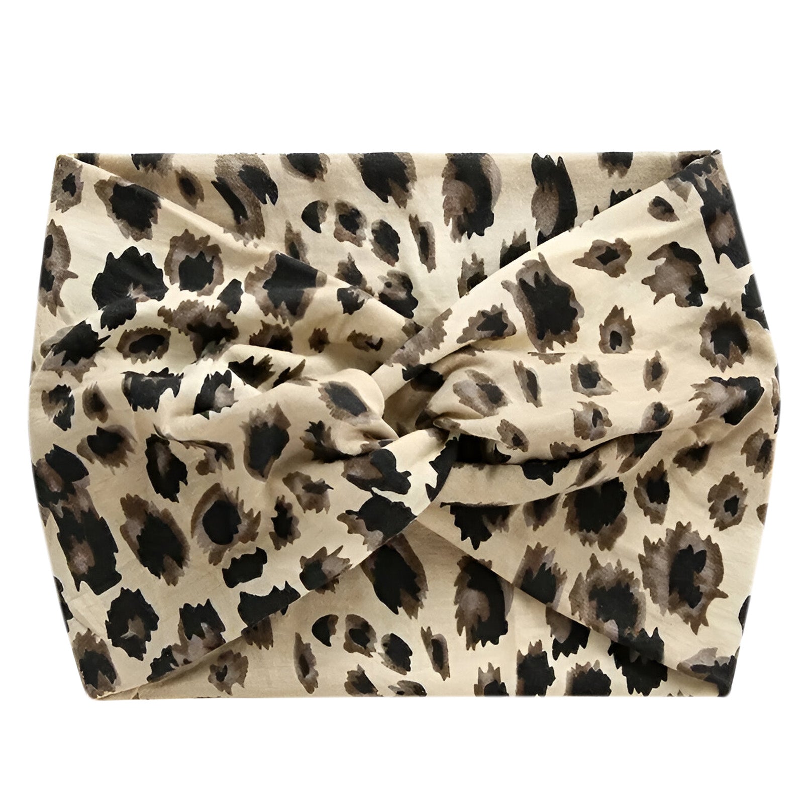 Bandeau Turban Sharon Imprimé Léopard Beige