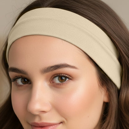 Bandeau élastique doux pour le sport et le yoga Beige Sable