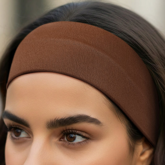 Bandeau Large Epic Bliss en Coton Marron Caramel