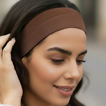 Bandeau Large Epic Bliss en Coton Marron Caramel