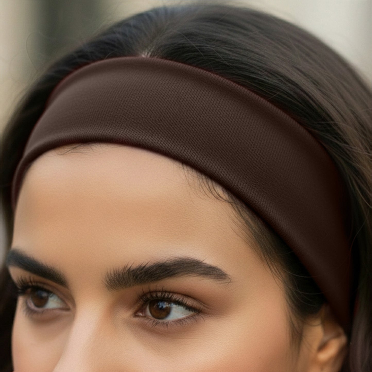 Bandeau élastique doux pour le sport et le yoga Marron Foncé