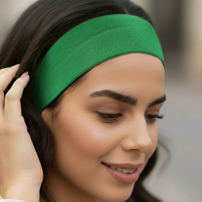 Bandeau Large Epic Bliss en Coton Vert Forêt