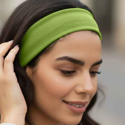 Bandeau Large Epic Bliss en Coton Vert Pomme