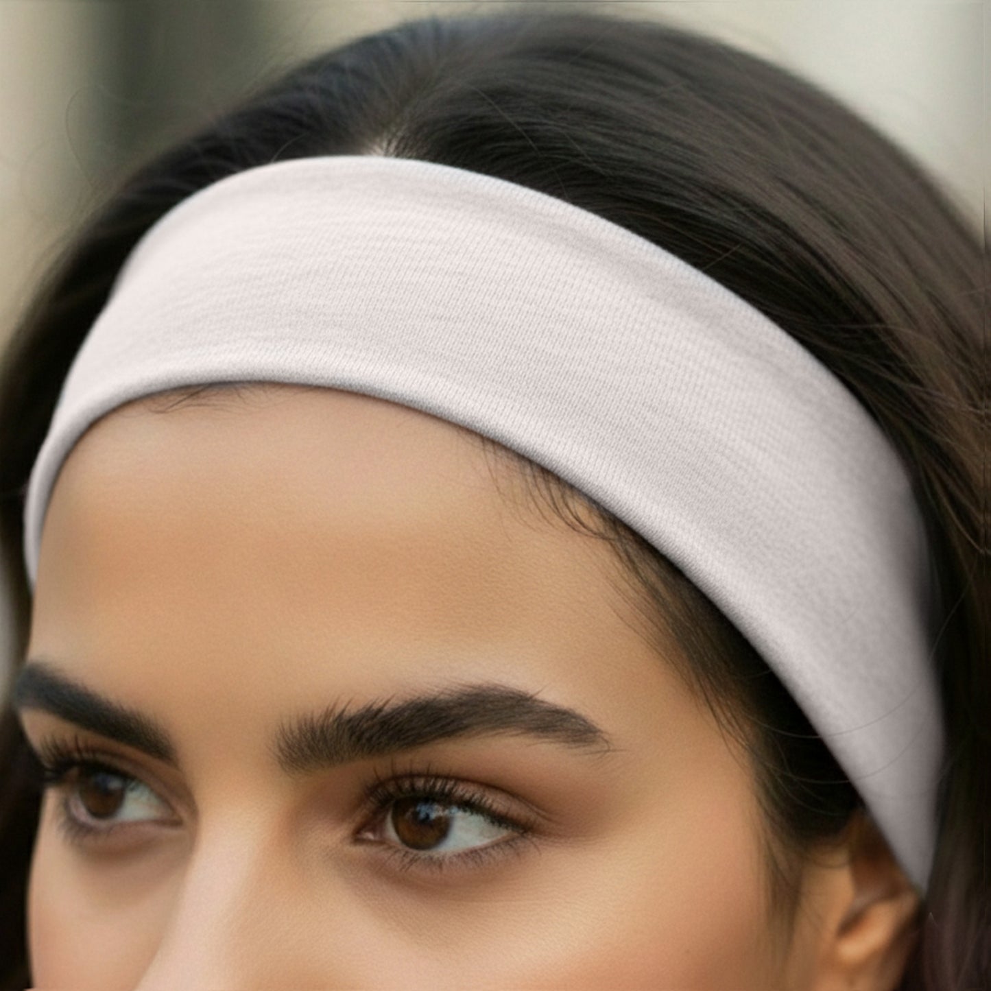 Bandeau élastique doux pour le sport et le yoga Gris Clair