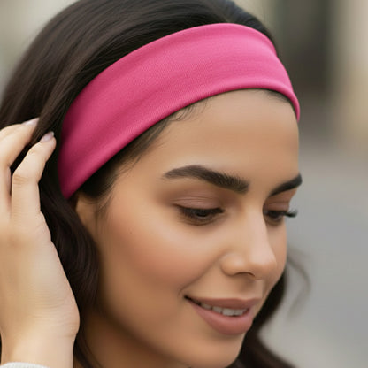 Bandeau élastique doux pour le sport et le yoga Rose Vif