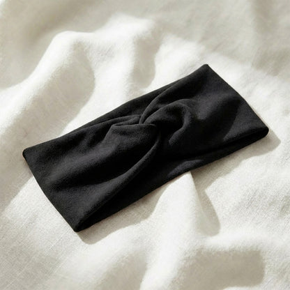 Bandeau Croisé en Jersey Soyeux Margie Noir