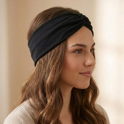 Bandeau Croisé en Jersey Soyeux Margie Noir