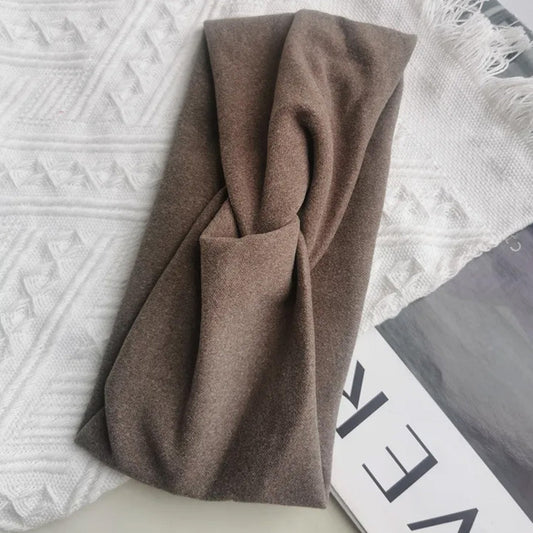 Bandeau Croisé en Jersey Soyeux Gris - Collection Margie