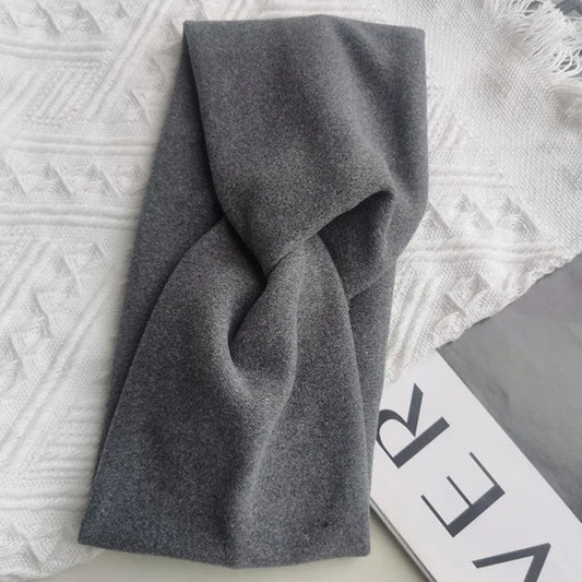 Bandeau Croisé en Jersey Soyeux Margie Gris