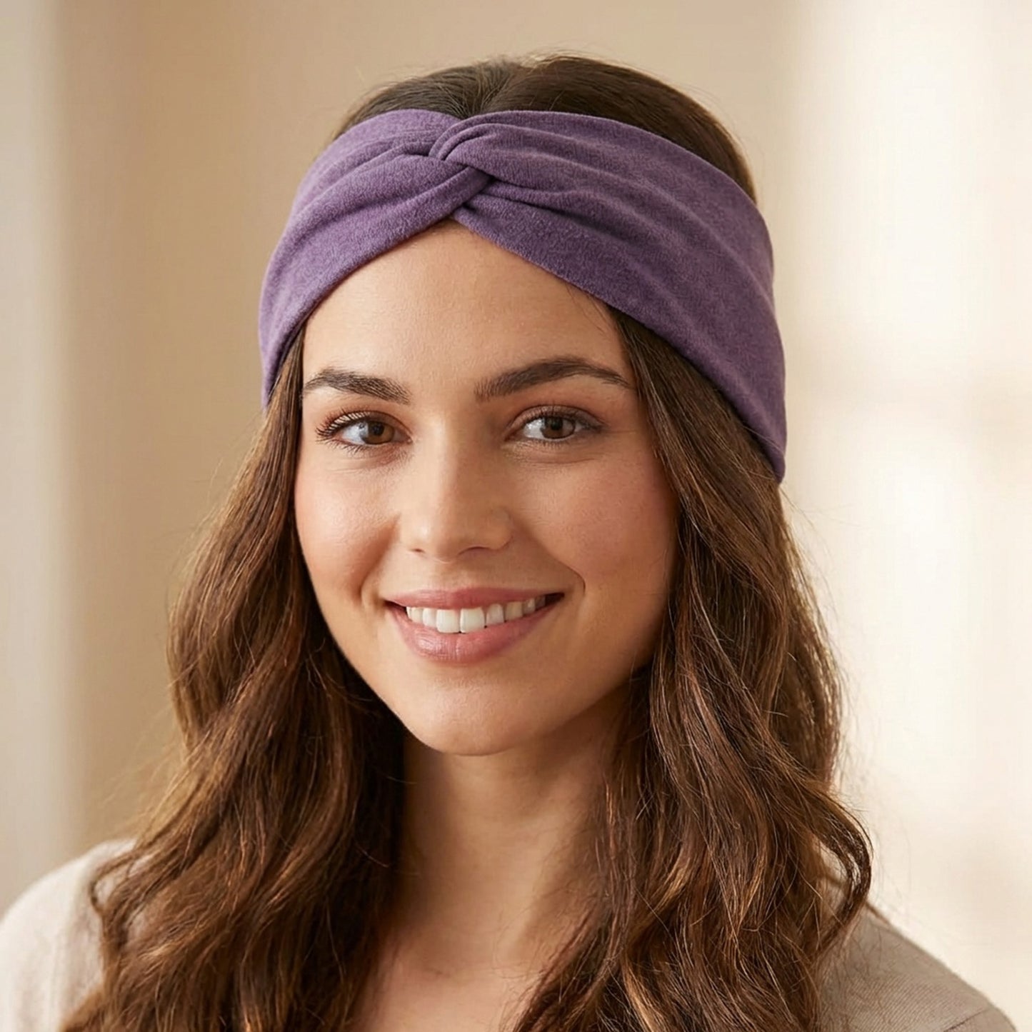 Bandeau Croisé en Jersey Soyeux Margie Violet