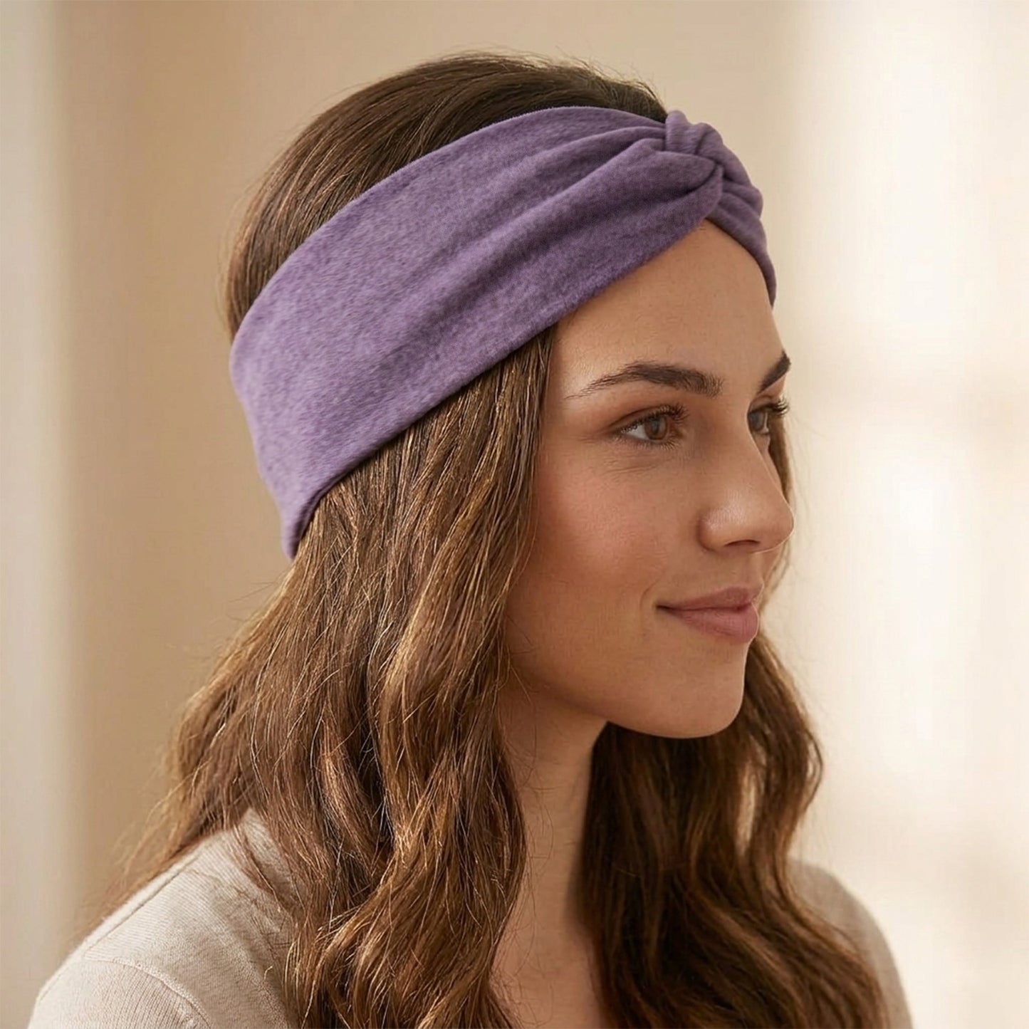 Bandeau Croisé en Jersey Soyeux Margie Violet