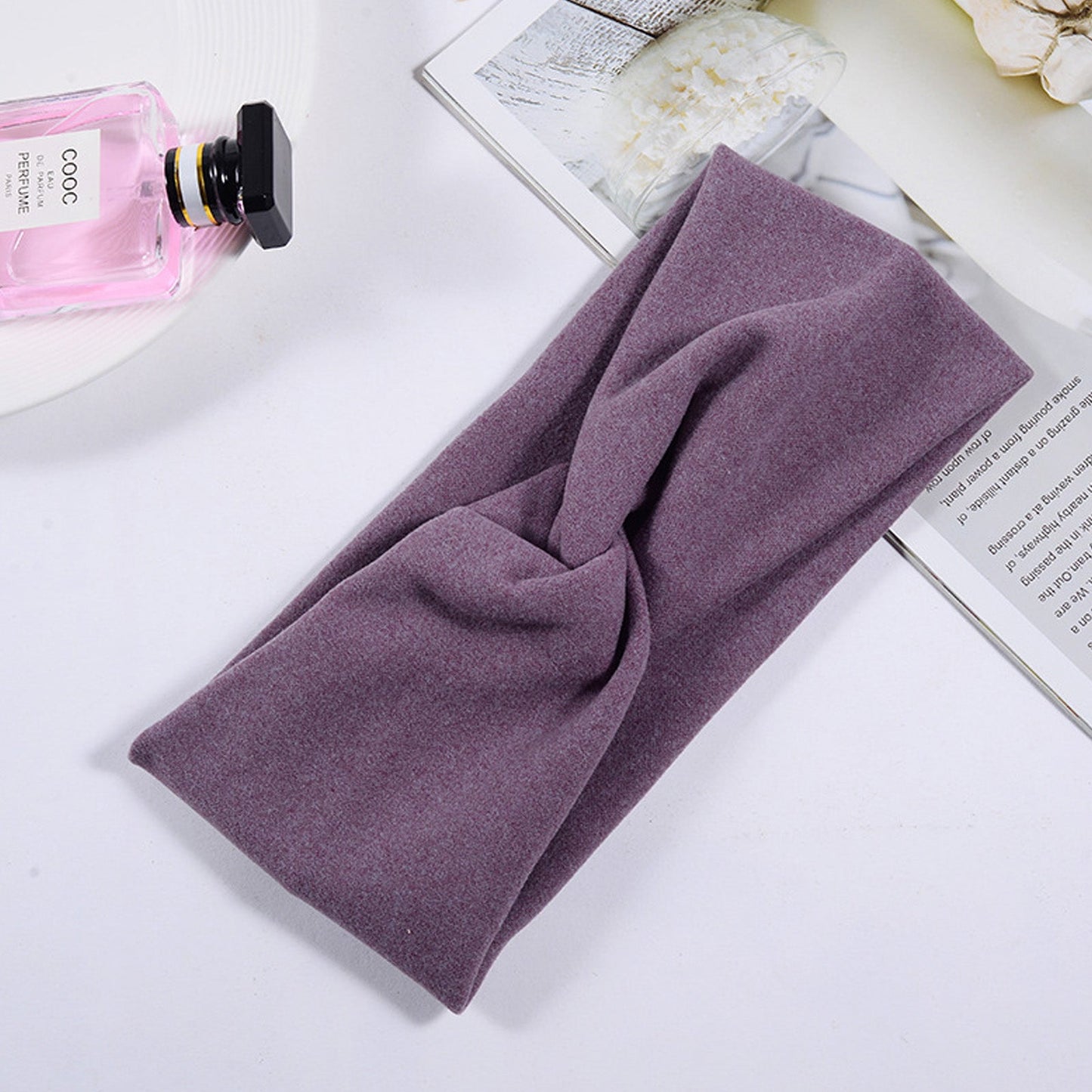 Bandeau Croisé en Jersey Soyeux Violet - Collection Margie