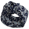 Bandeau Style Turban Carminn Imprimé Paisley Bleu