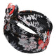 Bandeau Style Turban Fleuri Lilac Noir et Blanc
