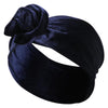 Bandeau Style Turban Harriet en Velours Bleu Marine