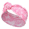 Bandeau Style Turban Adelia Imprimé Feuillages Rose Vif