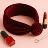 Bandeau Style Turban Harriet en Velours Bordeaux
