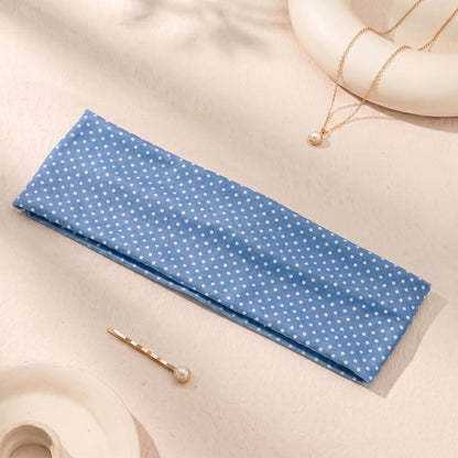 Bandeau Large Bleu Ciel de Douceur à Pois