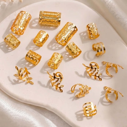 Lot de 40 Bijoux de Cheveux Athéna Dorés Motif Feuille