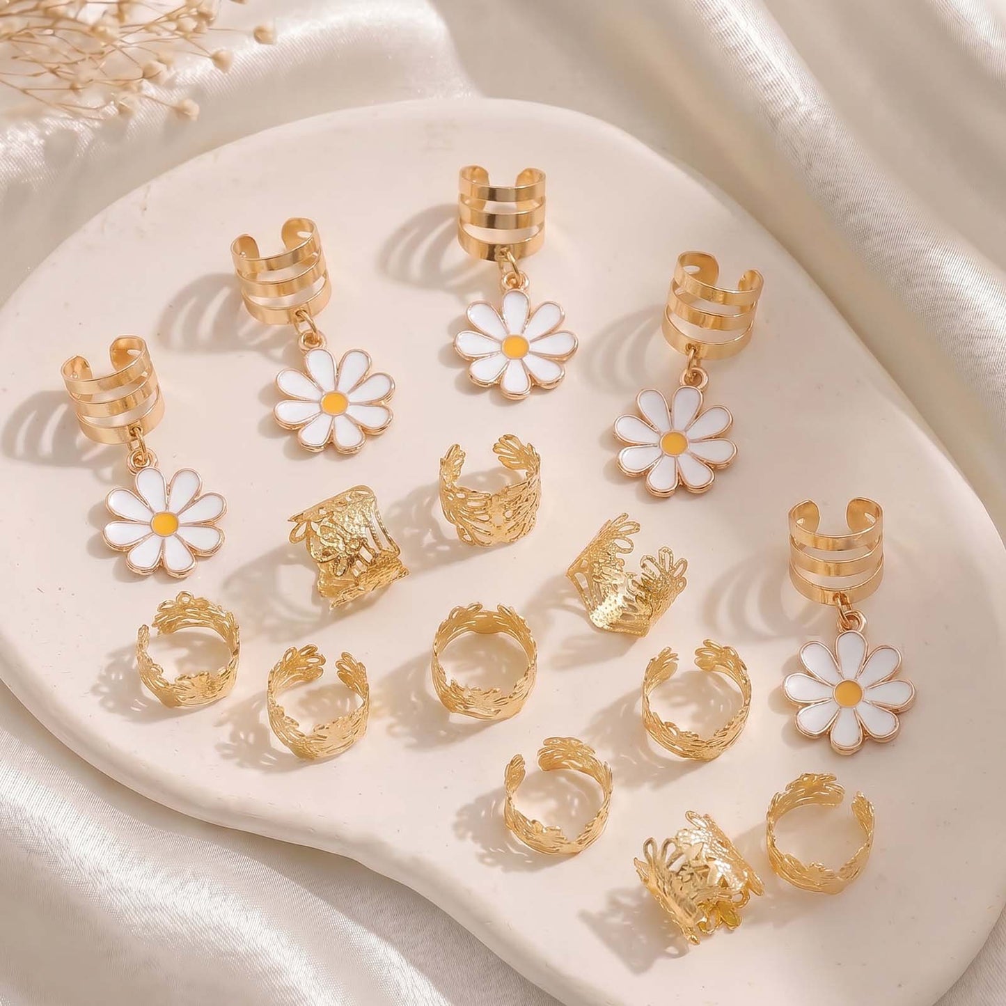 Lot de 45 Bijoux de Tresses Marguerites Bohèmes