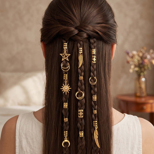 Lot de 45 Bijoux Capillaires Dorés Astre & Soleil
