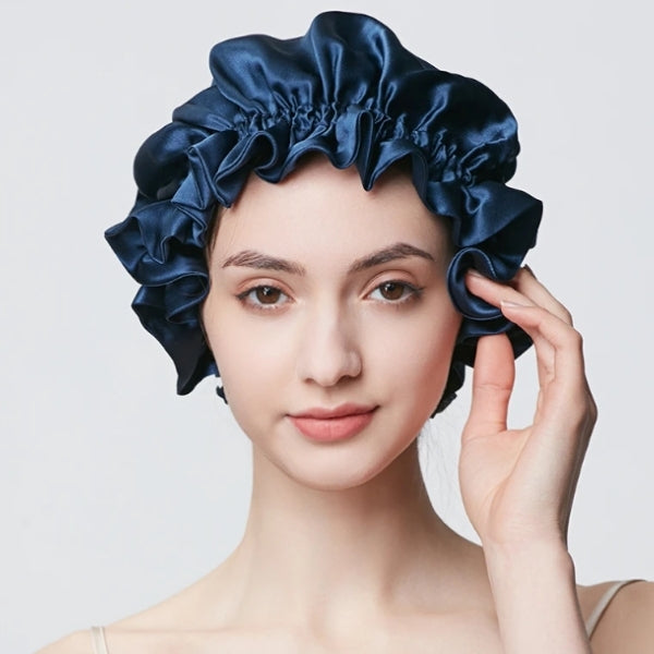 Bonnet de Nuit en Soie Bleu - Céline