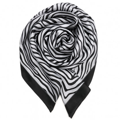 Foulard carré toucher soie Zébra 70x70cm