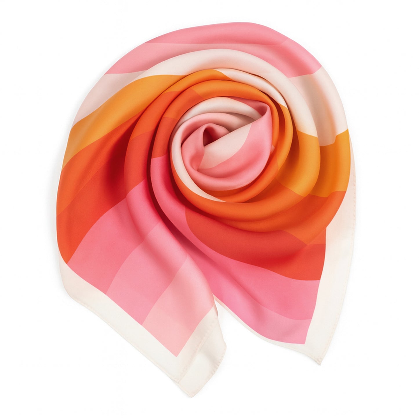 Foulard carré toucher soie Pink Mirage 70x70cm