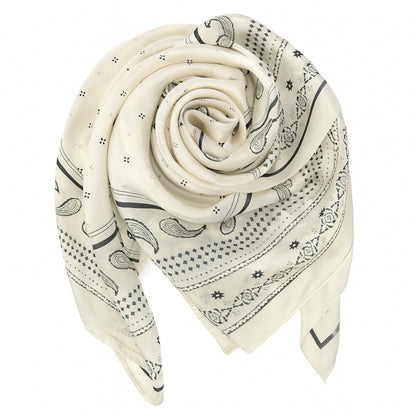 Foulard carré toucher soie White Echo 70x70cm