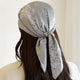Foulard carré toucher soie Couture Paisley Gris perle 70x70cm