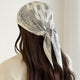 Foulard carré toucher soie Couture Paisley Ivoire satiné 70x70cm
