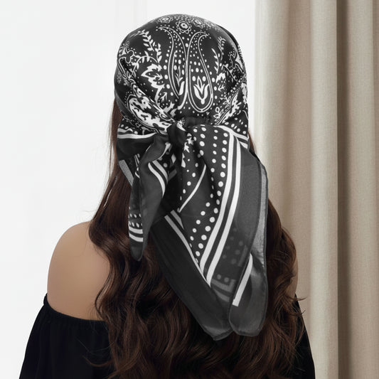 Foulard Bandana soie Urban Night 70x70cm