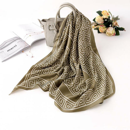 Foulard carré toucher soie Mocha Santorini 70x70cm