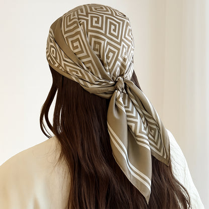 Foulard carré toucher soie Mocha Santorini 70x70cm