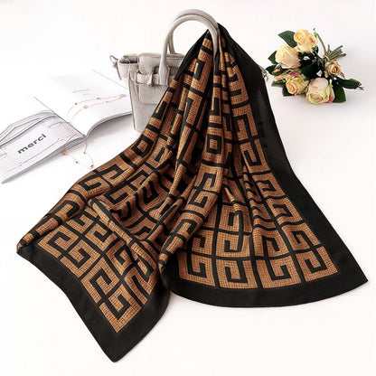 Foulard carré toucher soie Terra Méandros 70x70cm
