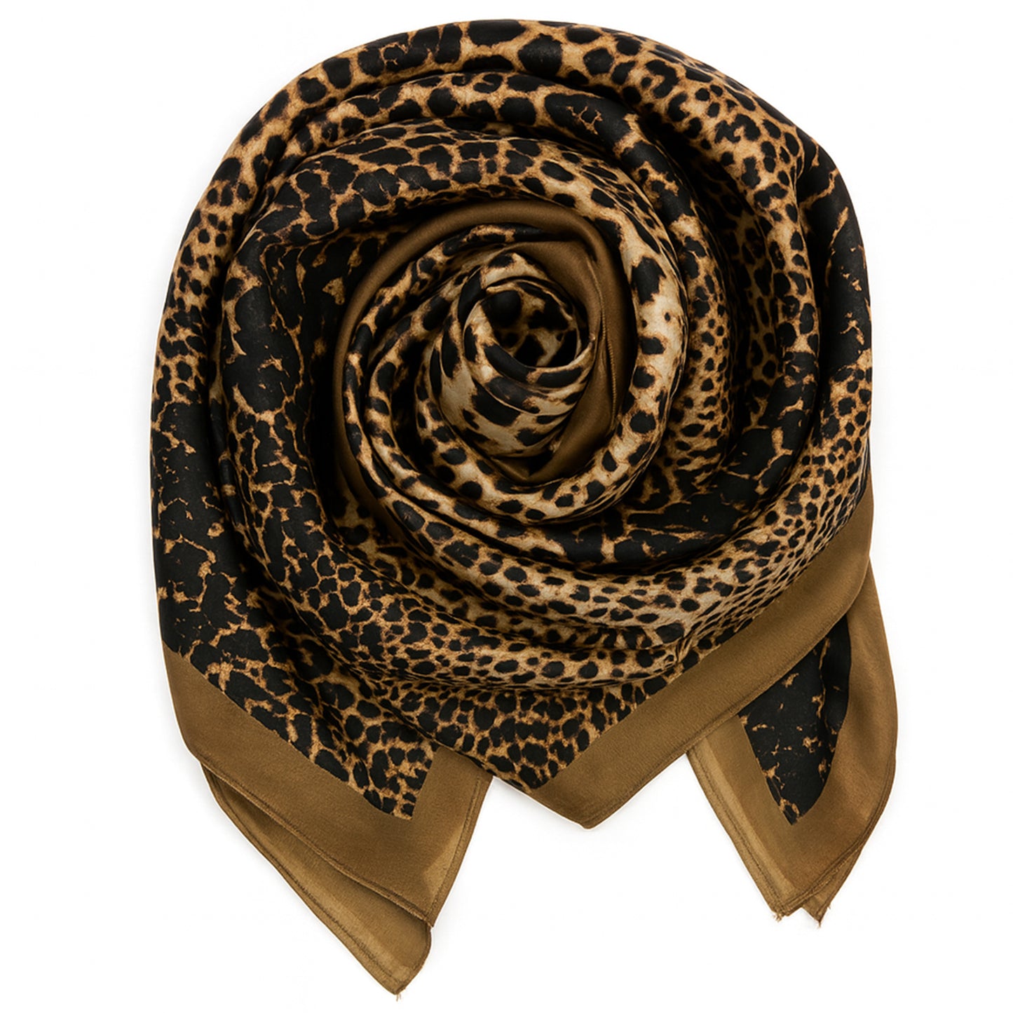 Foulard carré toucher soie Pantera Terra 70x70cm
