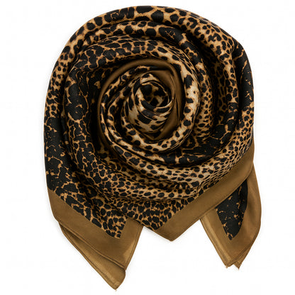 Foulard carré toucher soie Pantera Terra 70x70cm