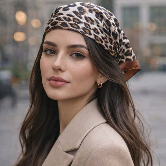 Foulard carré toucher soie Savane Élégante - 70 x 70 cm