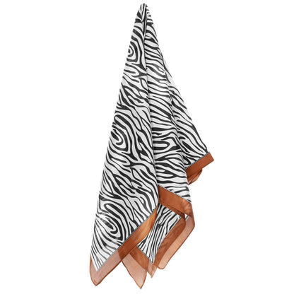 Foulard carré toucher soie Zebra Stripes 70x70cm
