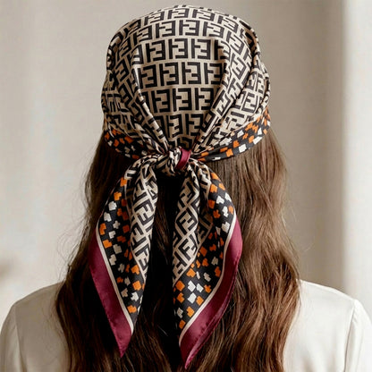 Foulard carré toucher soie Monograma Rubis - 70 x 70 cm