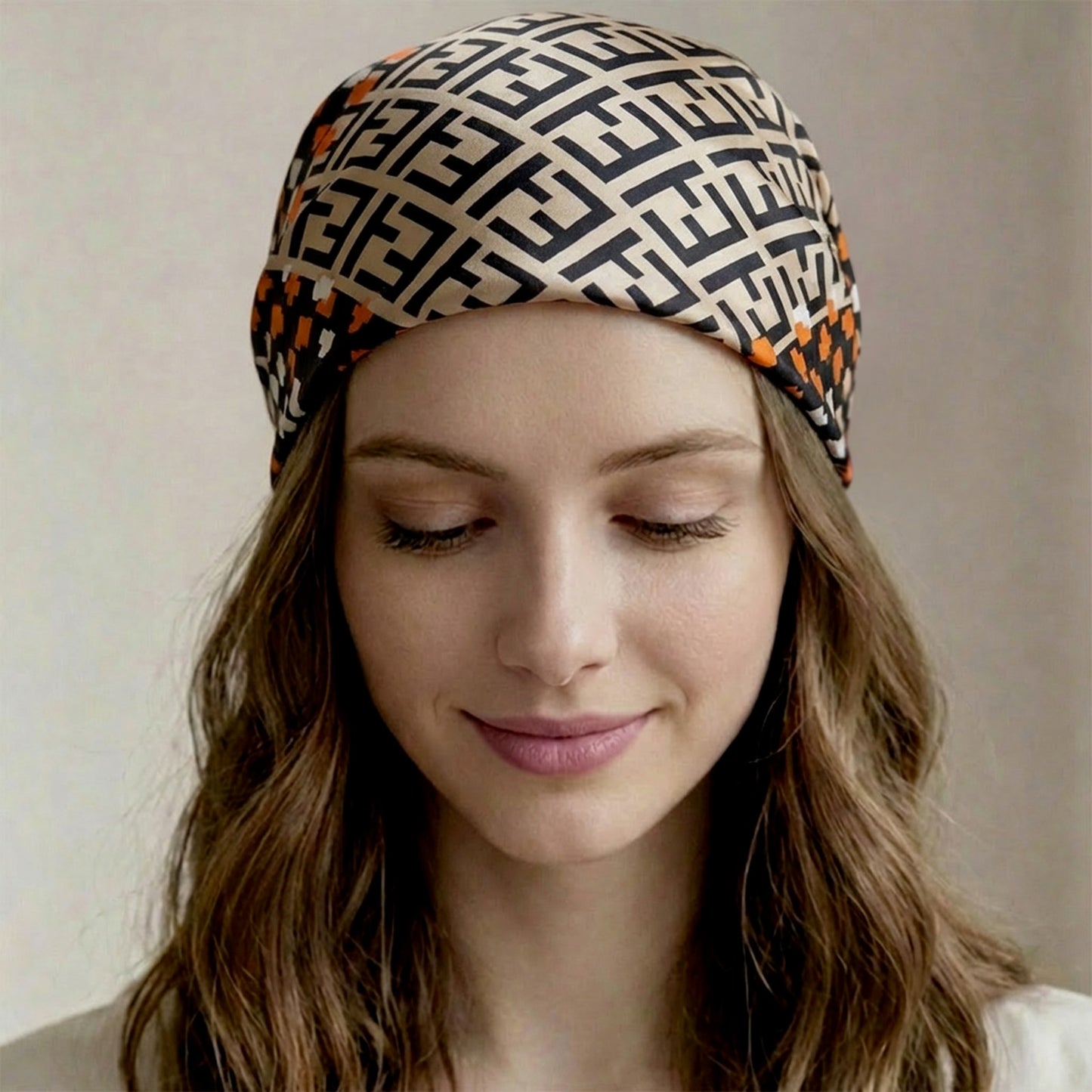 Foulard carré toucher soie Monograma Rubis - 70 x 70 cm