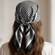 Foulard carré toucher soie Pied-de-poule Noir & Blanc - 70 x 70 cm