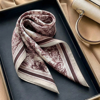 Foulard carré toucher soie Ember Baroque Edition 70 x 70 cm