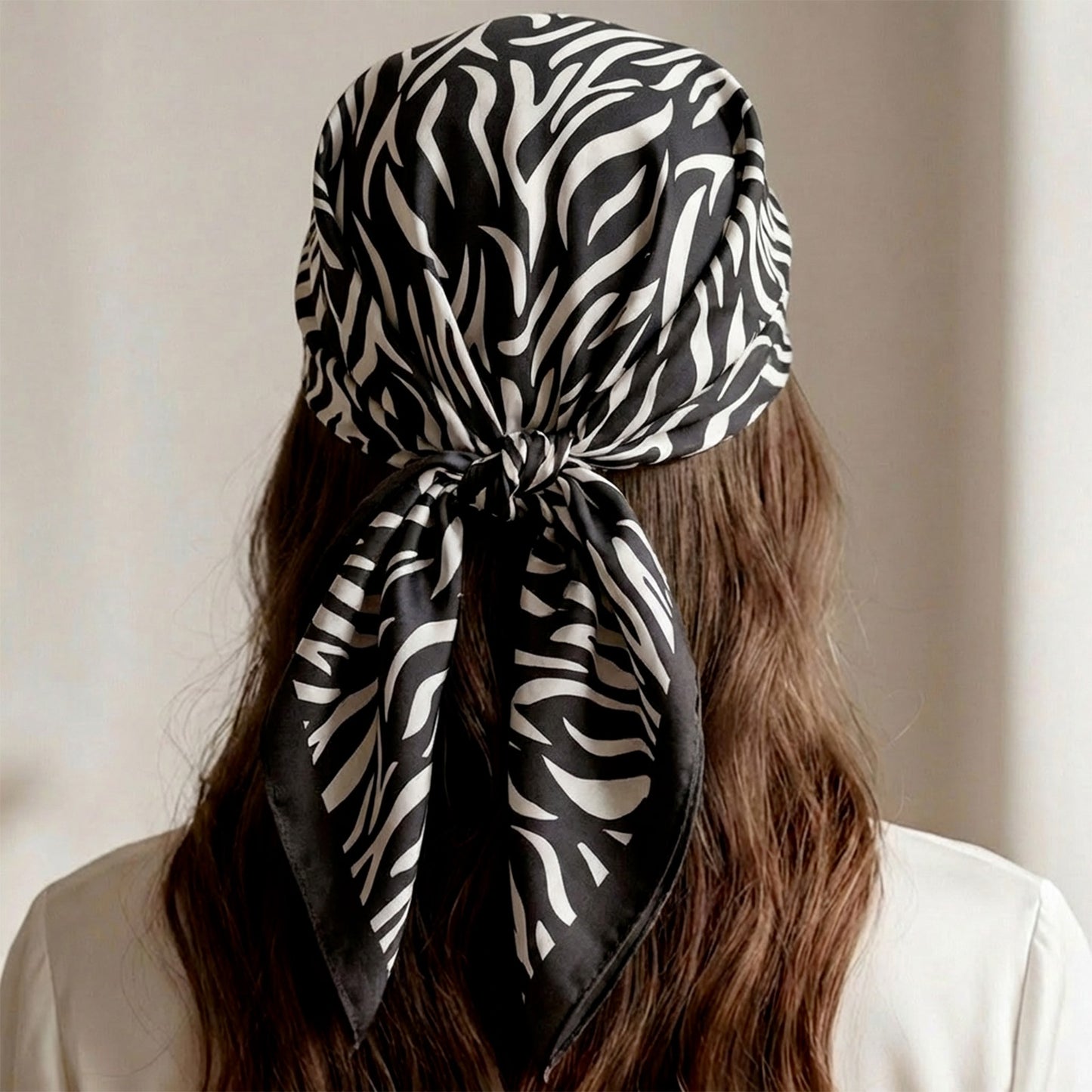 Foulard carré toucher soie Zebra Graphica - 70 x 70 cm