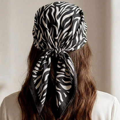 Foulard carré toucher soie Zebra Graphica - 70 x 70 cm