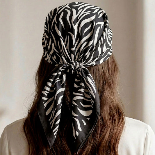Foulard carré toucher soie Zebra Graphica - 70 x 70 cm